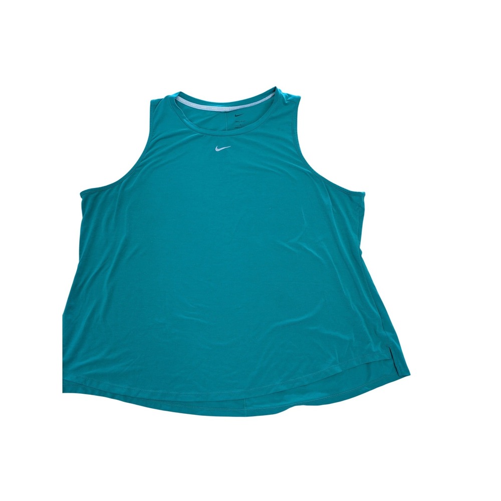 Nike Womens Dri-FIT Teal Green Sleeveless Training Tank Top Plus Size 2X